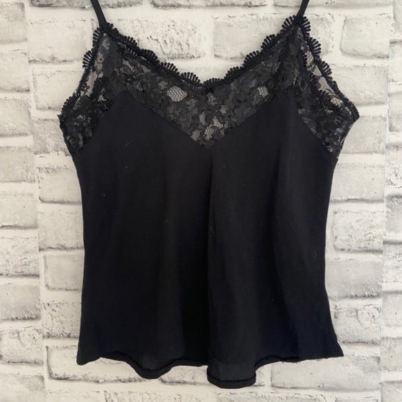 Black Lace Cami cropped Top Small - Picture 7 of 8